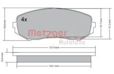 Sada brzdových destiček, kotoučová brzda METZGER 1170357