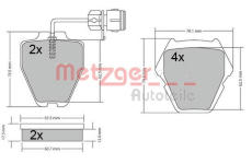 Sada brzdových destiček, kotoučová brzda METZGER 1170364