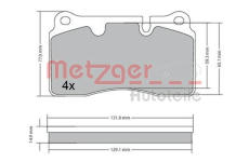 Sada brzdových destiček, kotoučová brzda METZGER 1170366