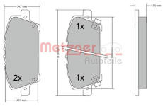 Sada brzdových destiček, kotoučová brzda METZGER 1170384