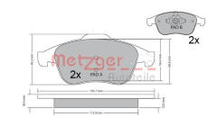 Sada brzdových destiček, kotoučová brzda METZGER 1170409