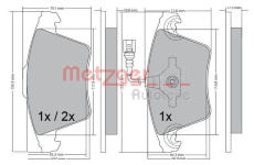 Sada brzdových destiček, kotoučová brzda METZGER 1170422