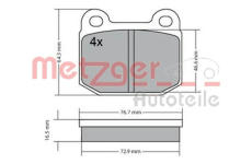 Sada brzdových destiček, kotoučová brzda METZGER 1170425