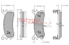 Sada brzdových destiček, kotoučová brzda METZGER 1170431