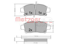 Sada brzdových destiček, kotoučová brzda METZGER 1170436