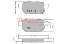 Sada brzdových destiček, kotoučová brzda METZGER 1170444