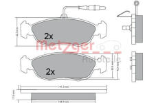 Sada brzdových destiček, kotoučová brzda METZGER 1170476