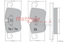 Sada brzdových destiček, kotoučová brzda METZGER AUTOTEILE 1170481