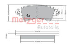 Sada brzdových destiček, kotoučová brzda METZGER 1170499