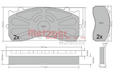 Sada brzdových destiček, kotoučová brzda METZGER 1170525