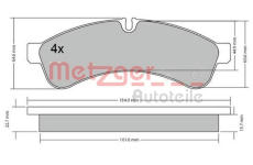 Sada brzdových destiček, kotoučová brzda METZGER 1170544