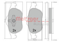 Sada brzdových destiček, kotoučová brzda METZGER 1170556