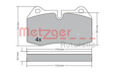 Sada brzdových destiček, kotoučová brzda METZGER 1170577