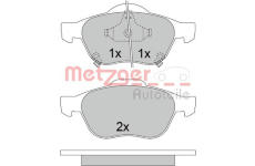 Sada brzdových destiček, kotoučová brzda METZGER 1170587