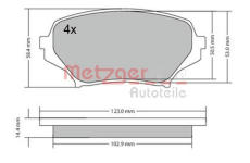 Sada brzdových destiček, kotoučová brzda METZGER 1170589