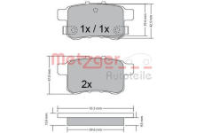 Sada brzdových destiček, kotoučová brzda METZGER 1170593