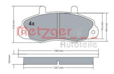 Sada brzdových destiček, kotoučová brzda METZGER 1170604