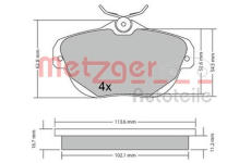 Sada brzdových destiček, kotoučová brzda METZGER 1170653