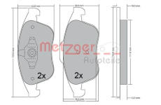 Sada brzdových destiček, kotoučová brzda METZGER 1170672