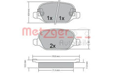 Sada brzdových destiček, kotoučová brzda METZGER 1170680