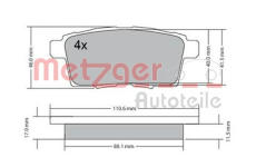 Sada brzdových destiček, kotoučová brzda METZGER 1170686