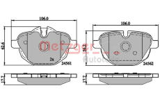 Sada brzdových destiček, kotoučová brzda METZGER AUTOTEILE 1170784