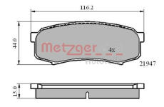 Sada brzdových destiček, kotoučová brzda METZGER 1170871