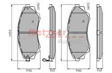 Sada brzdových destiček, kotoučová brzda METZGER AUTOTEILE 1170876