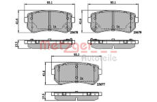 Sada brzdových destiček, kotoučová brzda METZGER AUTOTEILE 1170886