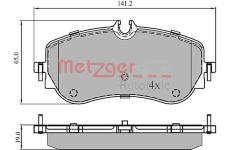 Sada brzdových destiček, kotoučová brzda METZGER 1170905