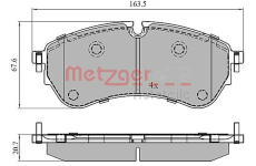 Sada brzdových destiček, kotoučová brzda METZGER 1170906