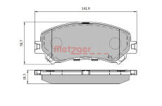 Sada brzdových destiček, kotoučová brzda METZGER AUTOTEILE 1170908