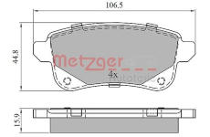 Sada brzdových destiček, kotoučová brzda METZGER 1170909