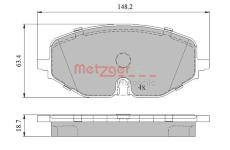 Sada brzdových destiček, kotoučová brzda METZGER AUTOTEILE 1170949