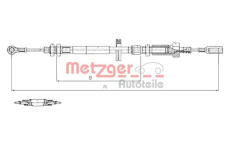 Tažné lanko, parkovací brzda METZGER 1171.7