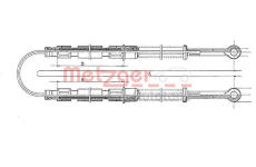 Tažné lanko, parkovací brzda METZGER 12.102E