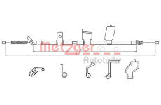 Tažné lanko, parkovací brzda METZGER 17.0327
