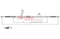 Tažné lanko, parkovací brzda METZGER 17.1482