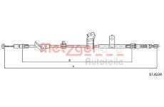 Tažné lanko, parkovací brzda METZGER 17.4224