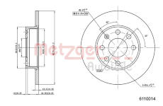 Brzdový kotouč METZGER 6110014