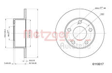 Brzdový kotouč METZGER 6110017