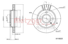 Brzdový kotouč METZGER 6110025