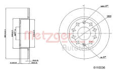 Brzdový kotouč METZGER 6110036