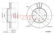 Brzdový kotouč METZGER 6110038