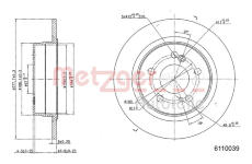 Brzdový kotouč METZGER 6110039