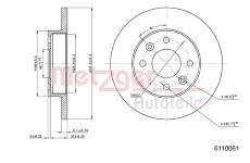 Brzdový kotouč METZGER 6110061