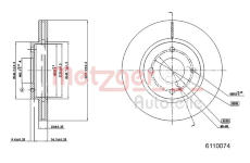 Brzdový kotouč METZGER 6110074