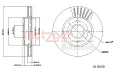 Brzdový kotouč METZGER 6110109