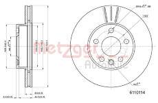 Brzdový kotouč METZGER 6110114