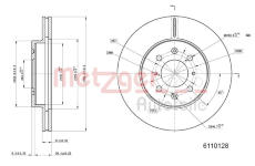 Brzdový kotouč METZGER 6110128